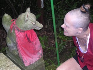 Julie With Fox, Kamakura, photo by JBG